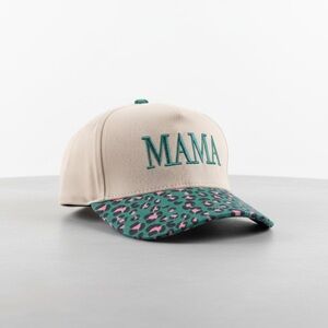 Mama Trucker Hat Leopard Brim Adjustable Baseball Cap OS